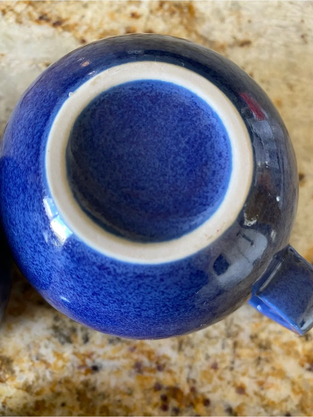 Sasaki Colorstone Textured Sapphire Blue creamer and sugar set